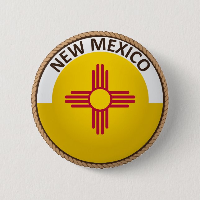 Staat des Siegels "New Mexico Flag" Button (Vorderseite)