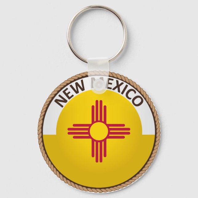 Staat des Siegels "New Mexico Flag" Schlüsselanhänger (Vorderseite)
