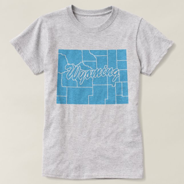 Staat des T - Shirt der Wyoming-Form (Design vorne)