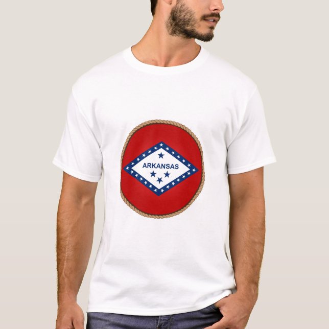 Staat des T - Shirt des Siegels Arkansas Flag (Vorderseite)