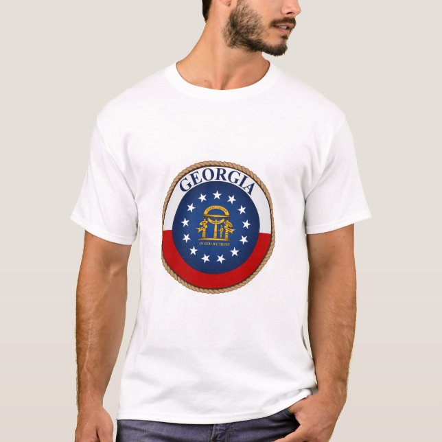 Staat des T - Shirt "Georgia Flag Siegel" (Vorderseite)