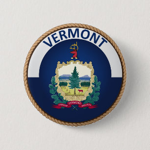 Staat des Vermont-Flaggen-Siegel-Knopfes Button
