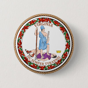 Staat des Virginia-Flaggen-Siegel-Knopfes Button