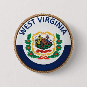 Staat des West- Virginiaflaggen-Siegel-Knopfes Button