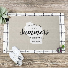 Staat Doormat für Wisconsin-Familie Fußmatte