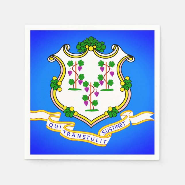 Staat Flage von Connecticut Papier Party Napkins Serviette (Vorderseite)