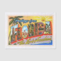 Staat Florida FL Vintager Großbuchstabe Postkarte