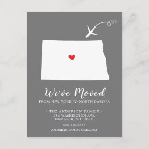 Staat für die Ankündigung verschieben NORTH DAKOTA Postkarte