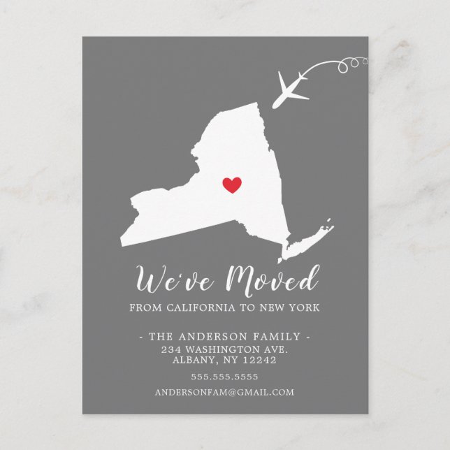 Staat für die Ankündigung wechseln - NEW YORK Post Postkarte (Vorderseite)