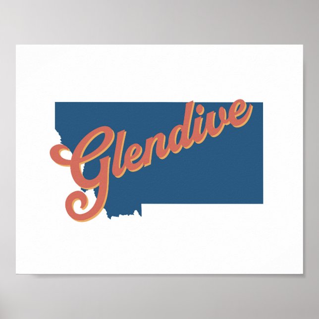 Staat Glendive, Montana Poster (Vorne)