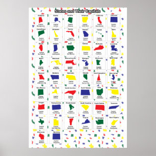 Staat-Hauptstädte drucken Poster