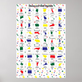 Staat-Hauptstädte drucken Poster