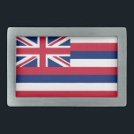 STAAT HAWAII RECHTECKIGE GÜRTELSCHNALLE<br><div class="desc">Die Flagge Hawaiis ist die einzige US-Staatsflagge,  in der die Nationalflagge eines ausländischen Landes steht - die Aufnahme des britischen "Union Jack" ist ein Zeichen für die historischen Beziehungen des Britischen Reiches zum hawaiianischen Königreich,  insbesondere zu König Kamehameha I.</div>