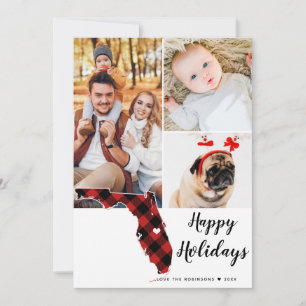 Staat Holiday Tartan Collage Foto Florida Feiertagskarte