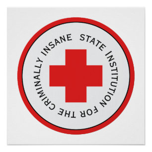 Staat Hospital für verbrecherisch kranke Halloween Poster