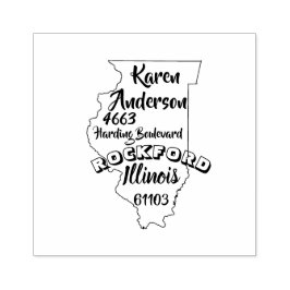 STAAT ILLINOIS LINCOLN RÜCKSENDEADRESSE ROCKFORD GUMMISTEMPEL