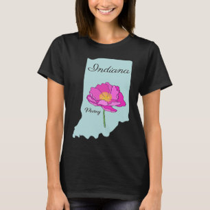 Staat Indiana Blume Peony T-Shirt