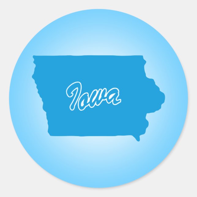 Staat Iowa Runder Aufkleber (Vorderseite)