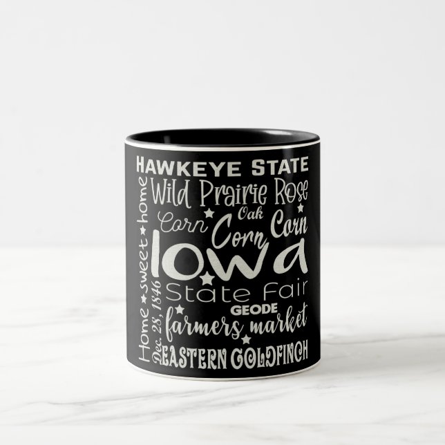 Staat/Iowa Zwei-Tone-Kaffee-Tasse Zweifarbige Tasse (Mittel)