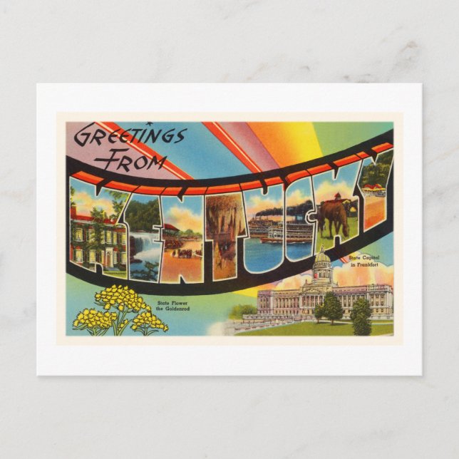 Staat Kentucky KY Alte Jahrgang Reise Souvenir Postkarte (Vorderseite)