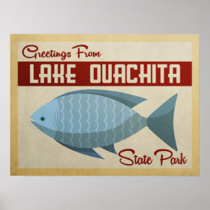 Staat Lago Ouachita  Park Fischen Poster