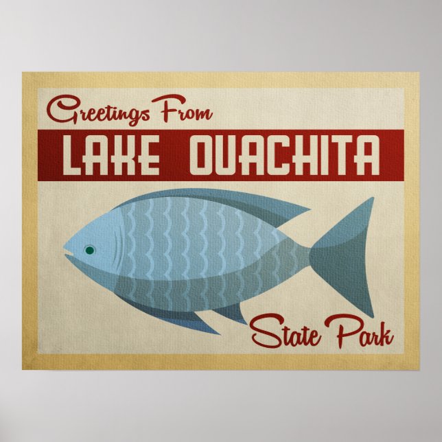 Staat Lago Ouachita  Park Fischen Poster (Vorne)