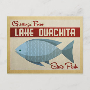 Staat Lago Ouachita  Park Fischen Postkarte