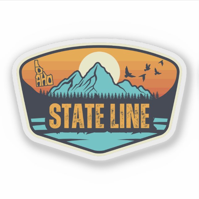 Staat Line, Idaho Aufkleber (Vorderseite)