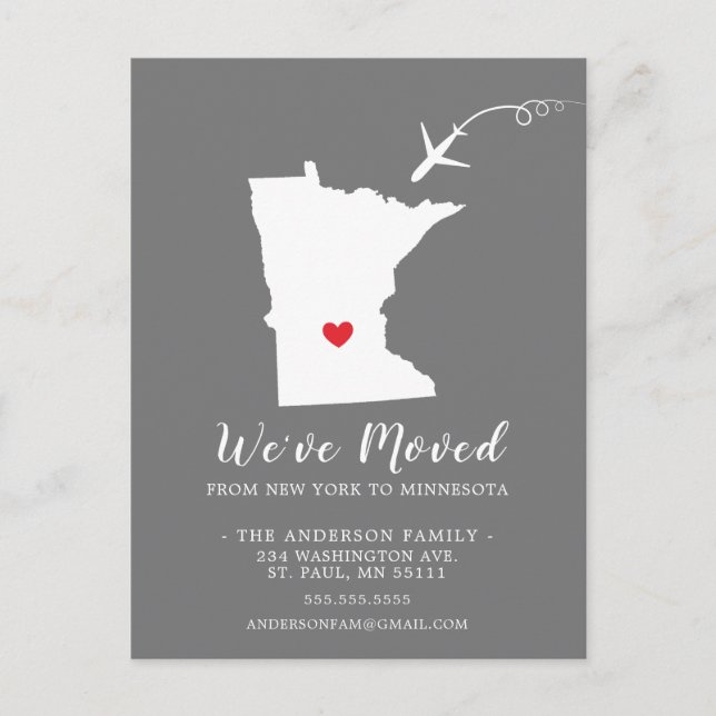 Staat MINNESOTA Postkarte verschieben (Vorderseite)