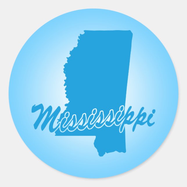 Staat Mississippi Runder Aufkleber (Vorderseite)