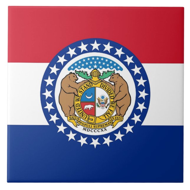Staat Missouri Flag Tile Fliese (Vorderseite)
