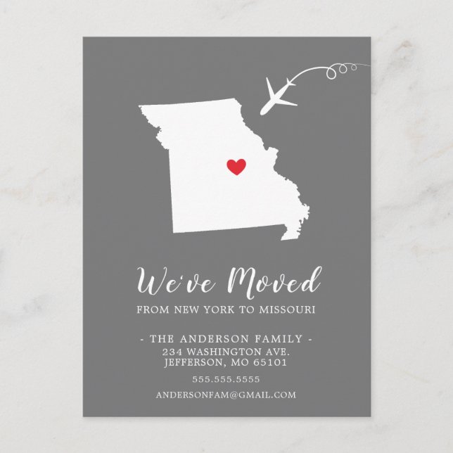 Staat MISSOURI Post Card verschieben Postkarte (Vorderseite)