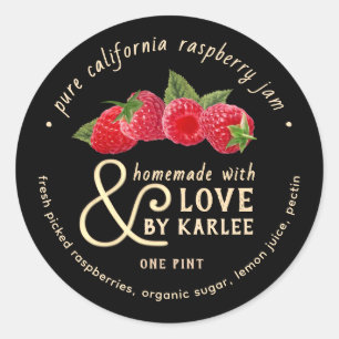 Staat Name Eigenemade mit Liebe Raspberry Jam Runder Aufkleber