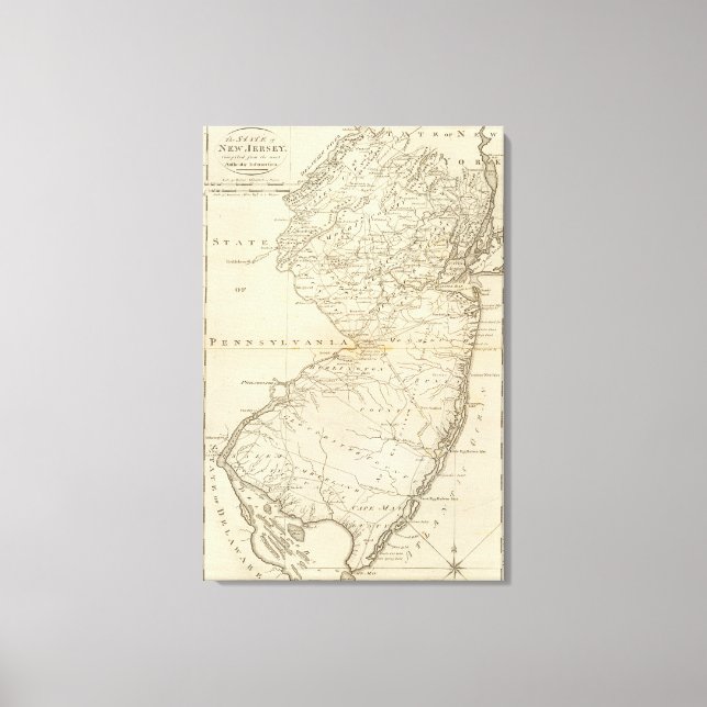 Staat New Jersey 2 Leinwanddruck (Vorderseite)