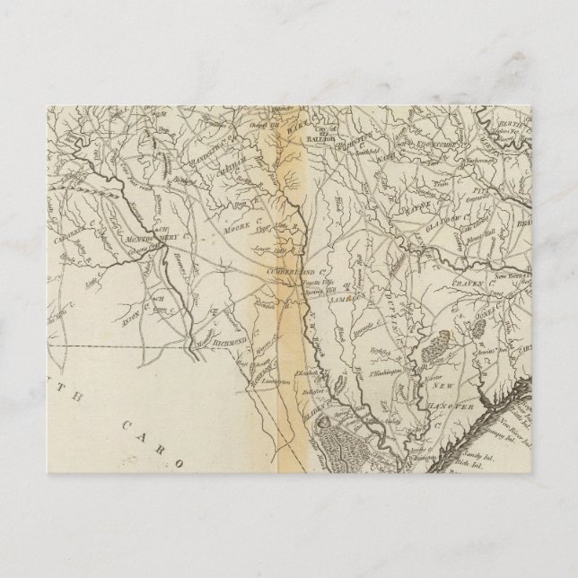 Staat North Carolina Postkarte (Vorderseite)