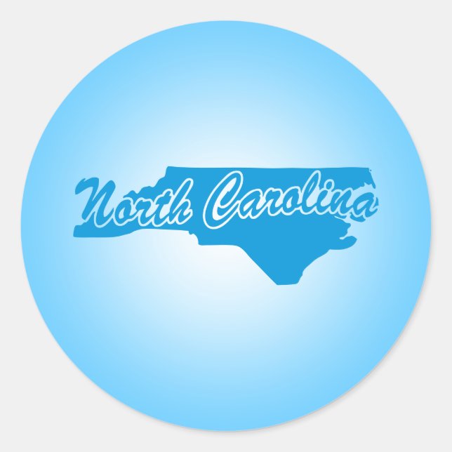 Staat North Carolina Runder Aufkleber (Vorderseite)
