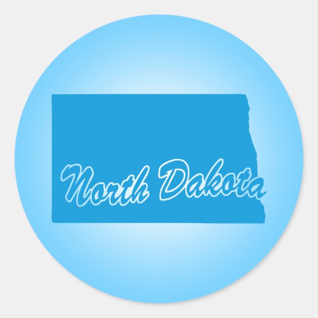 Staat North Dakota Classic Round Sticker (Vorderseite)