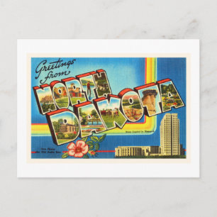 Staat North Dakota ND Vintage Travel Souvenir Postkarte