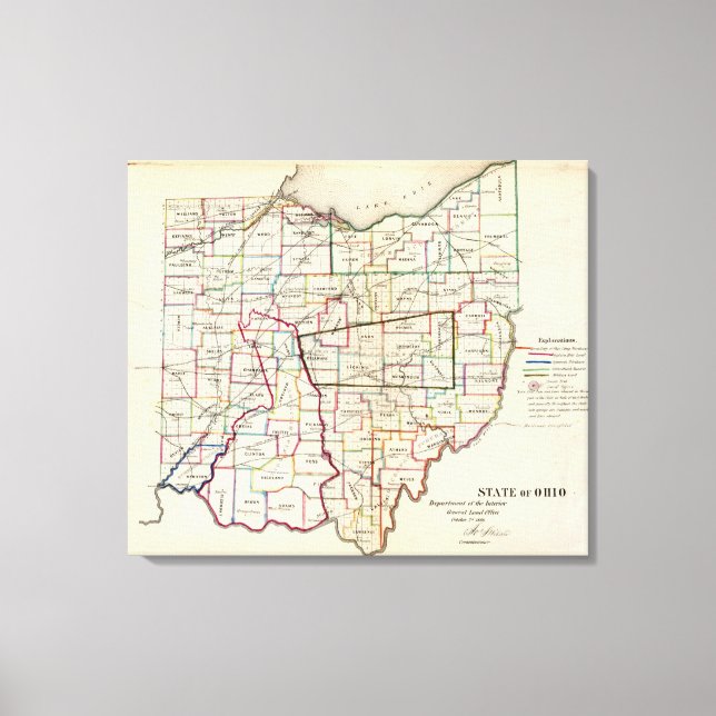 Staat Ohio Leinwanddruck (Vorderseite)