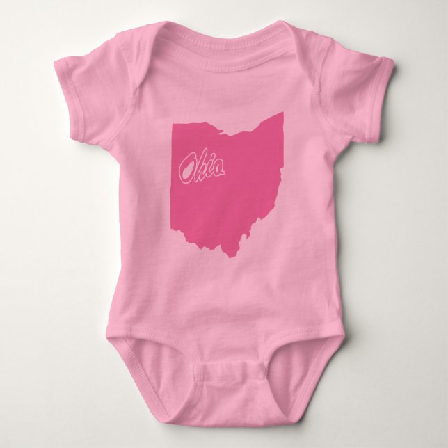 Staat Ohio Shape Baby Bodysuit Strampler (Vorderseite)