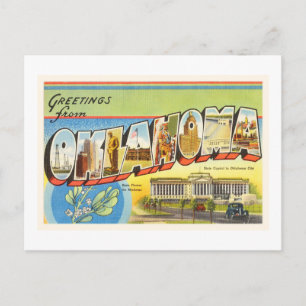 Staat Oklahoma OK Alte Jahrgang Reise Souvenir Postkarte