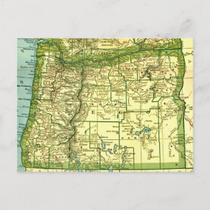 Staat Oregon Karte Postkarte