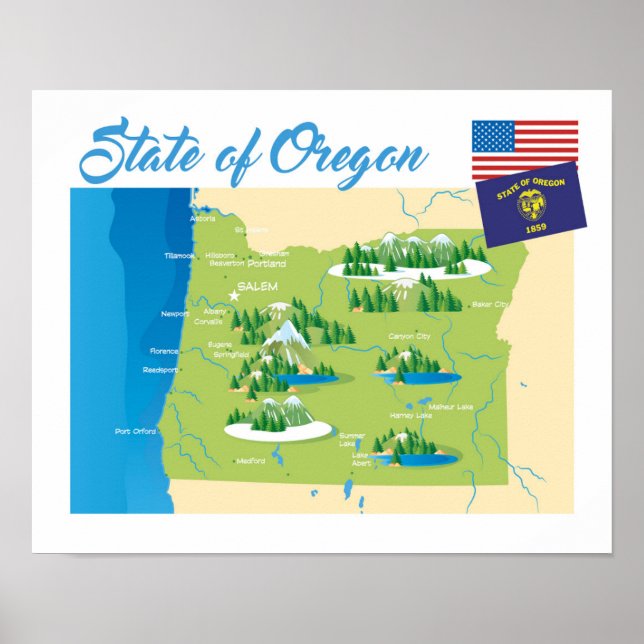 Staat Oregon Poster (Vorne)