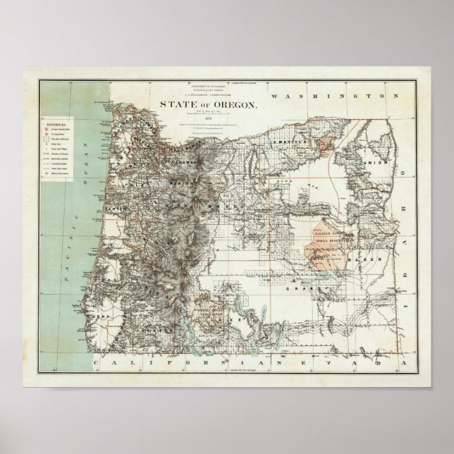 Staat Oregon Poster (Vorne)