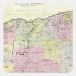 Staat Oregon Quadratischer Aufkleber