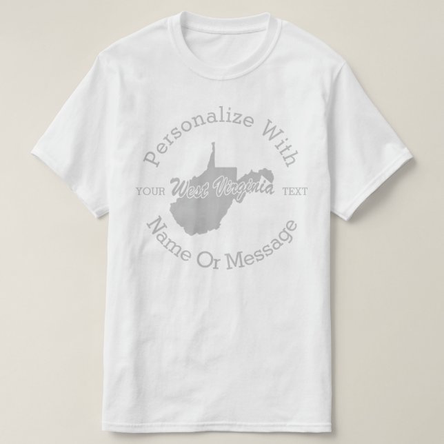 Staat PERSONALISIERTEN T - Shirt West Virginia (Design vorne)