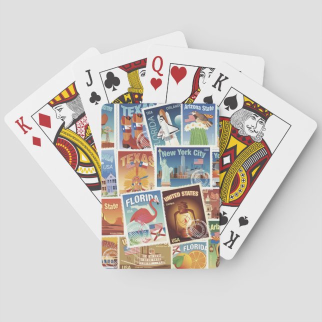 Staat-Porto-Briefmarken Spielkarten (Rückseite)