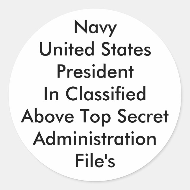 Staat-Präsident Runder Aufkleber (Vorderseite)