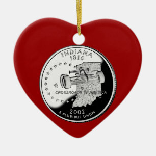 Staat Quarter of Indiana Reverse Side Imitats Keramikornament