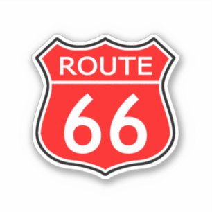 Staat Route 66 Reiseaufkleber Rot Aufkleber